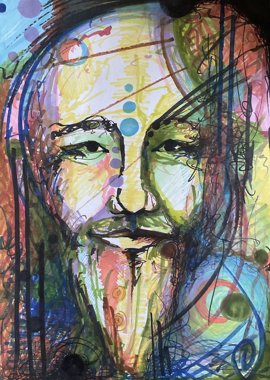 Untitled, Drawing with felt-tip pens on paper, 2024